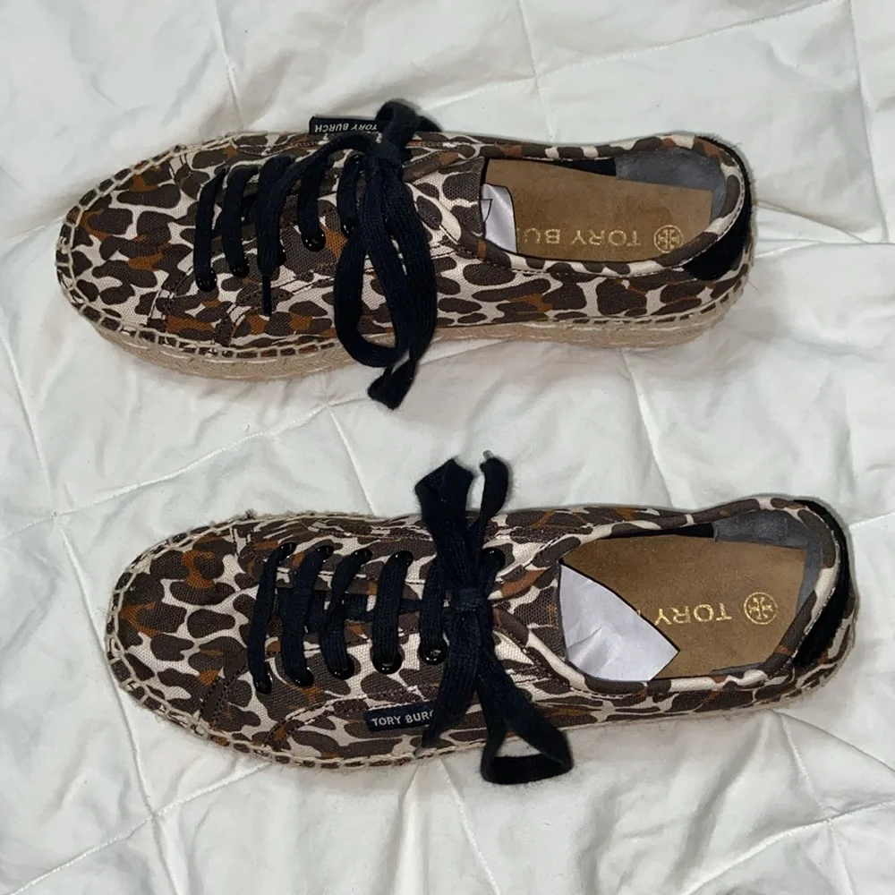 Nwot Tory Burch Seaside Oxford Platform Espadrilles Reva Leopard sneakers